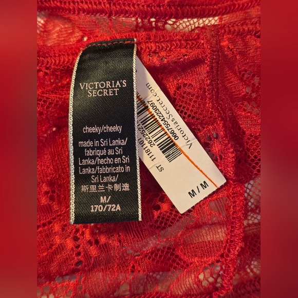 NWT Victoria's Secret Very Sexy Lace-Shaped Cheeky Panties Red Size Medium - Picture 3 of 4